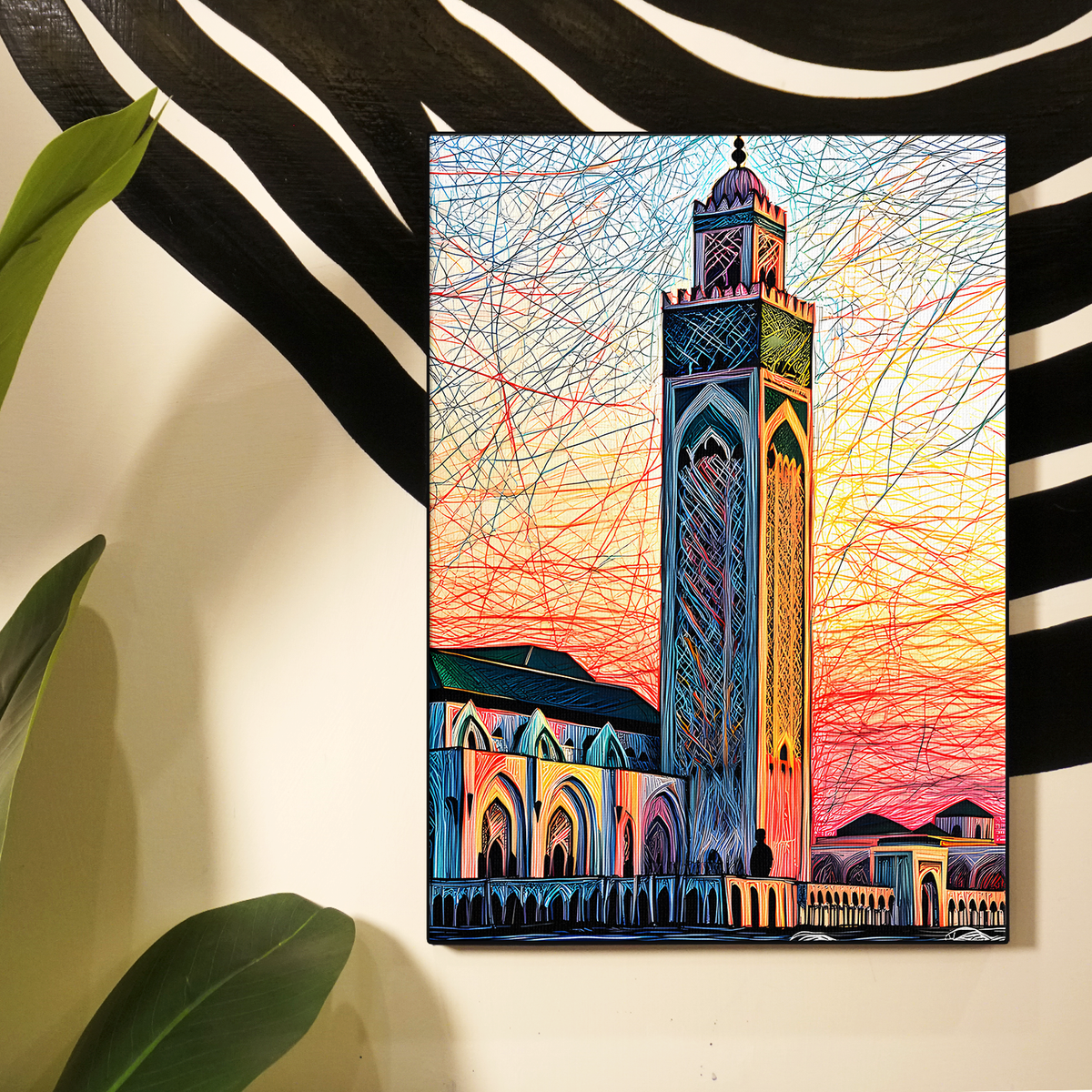 Minaret Sunset Colorful Poster