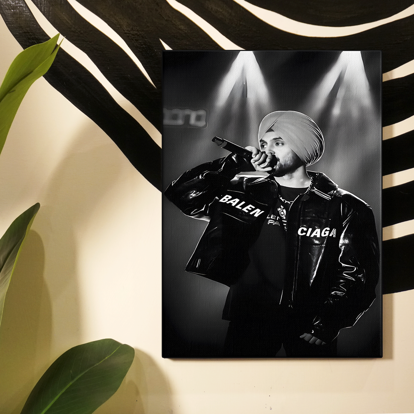 Black and White Diljit Dosanjh Poster