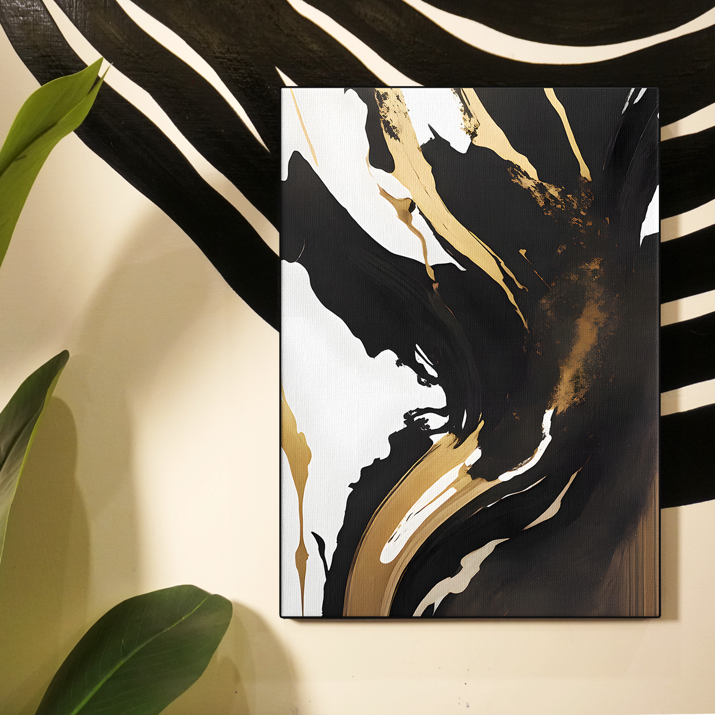 Black and Gold Wave Poster