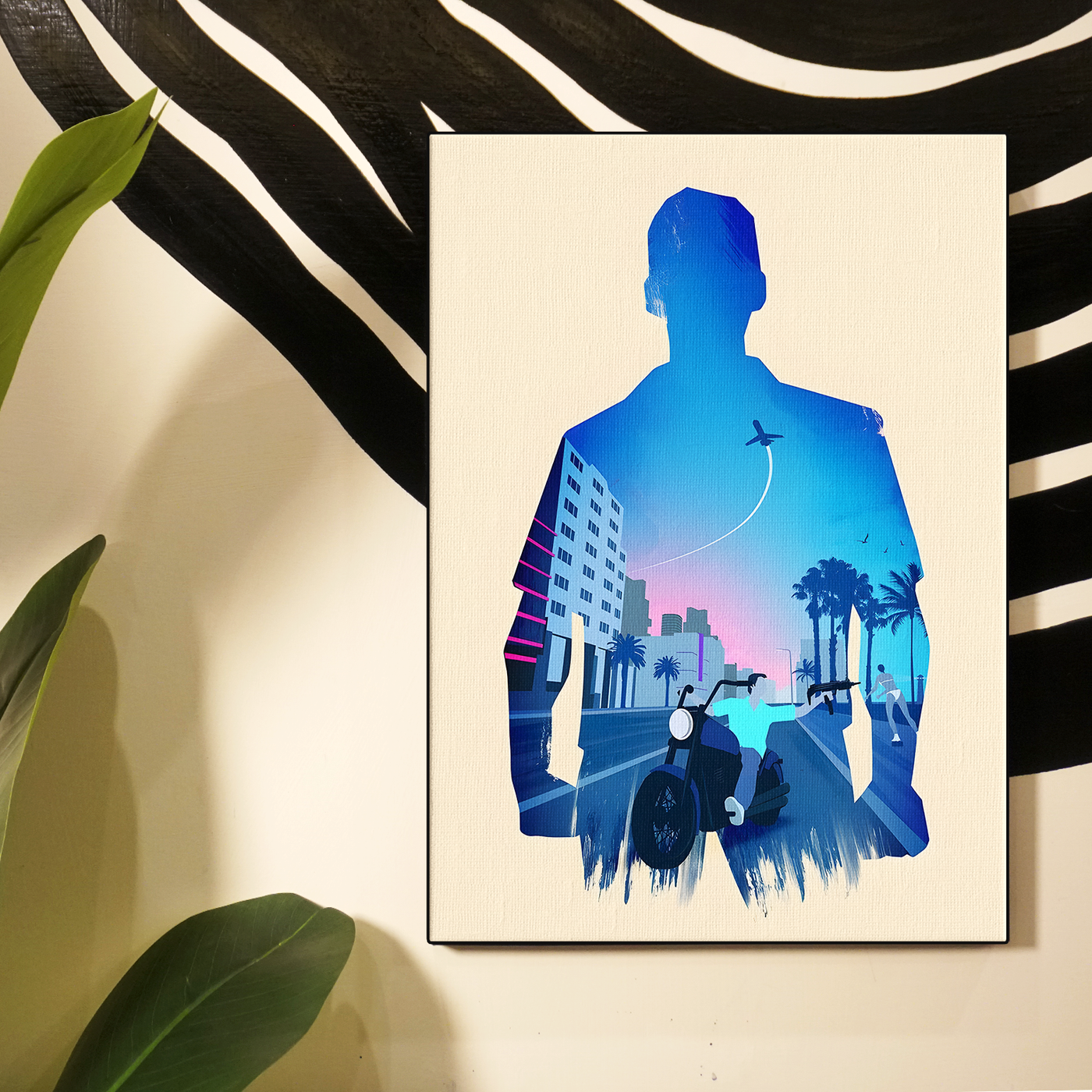GTA: Vice City Tommy Vercetti Silhouette City Poster
