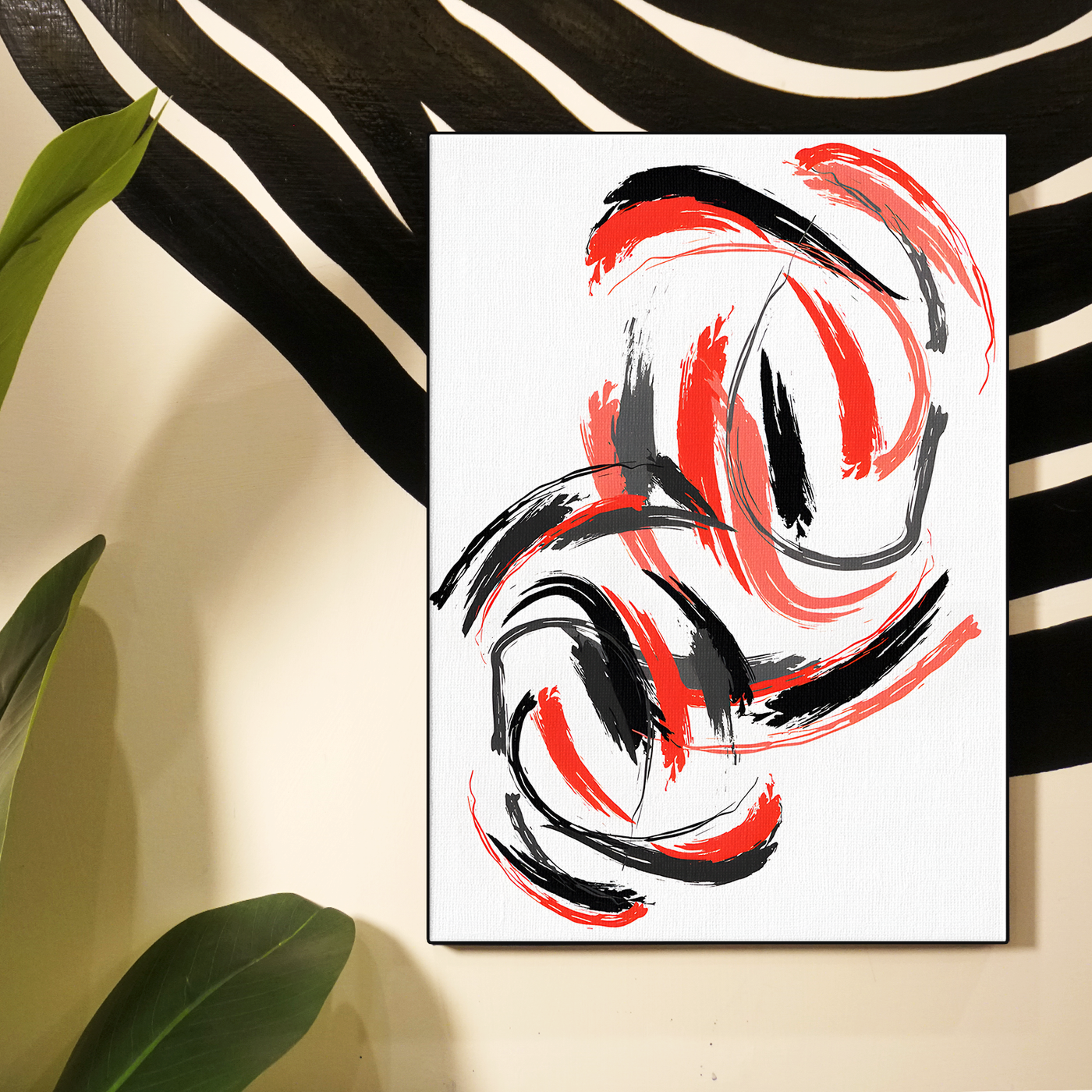Red and Black Brush Stroke Poster