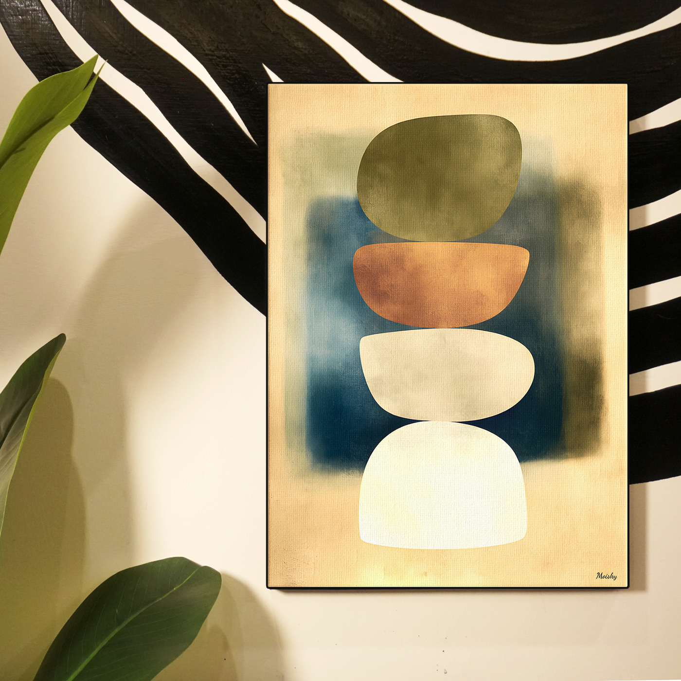 Abstract Balance Stones Green Poster
