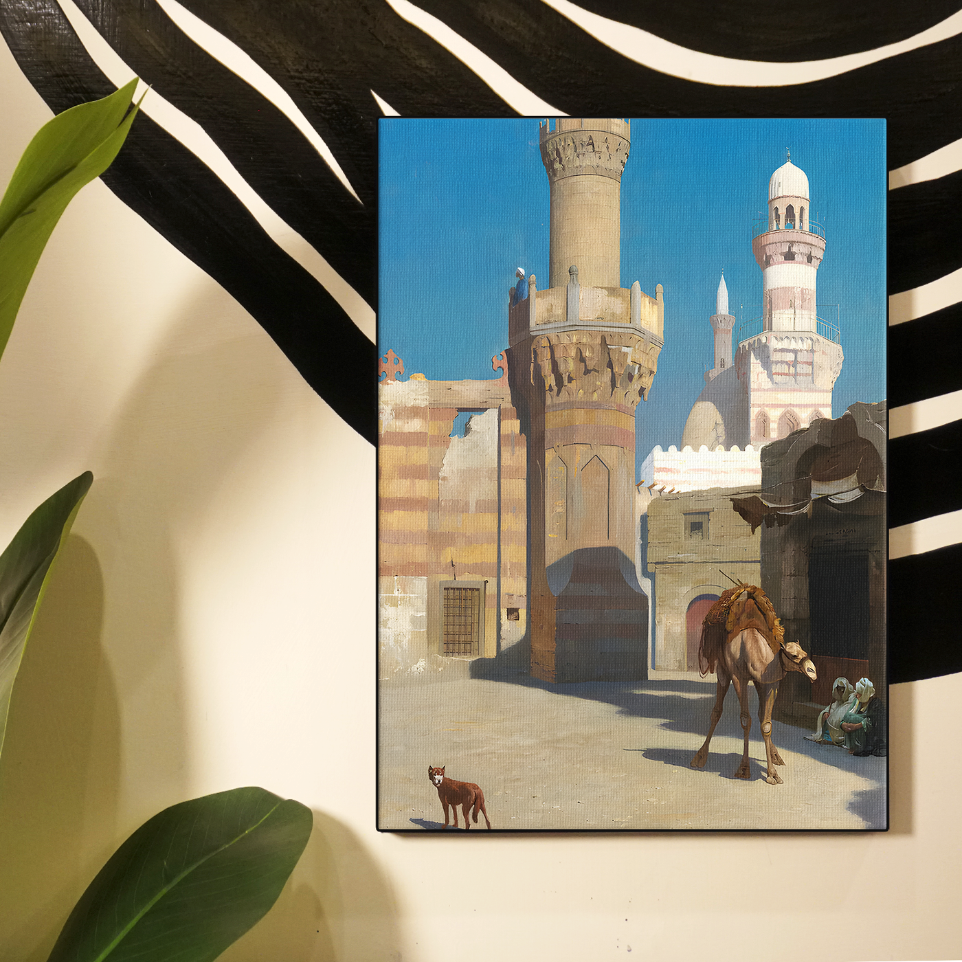 Vintage Market Mosque Painting Poster