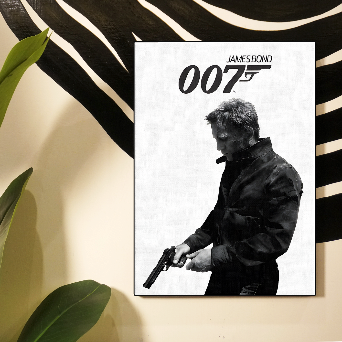 007 Black and White Poster