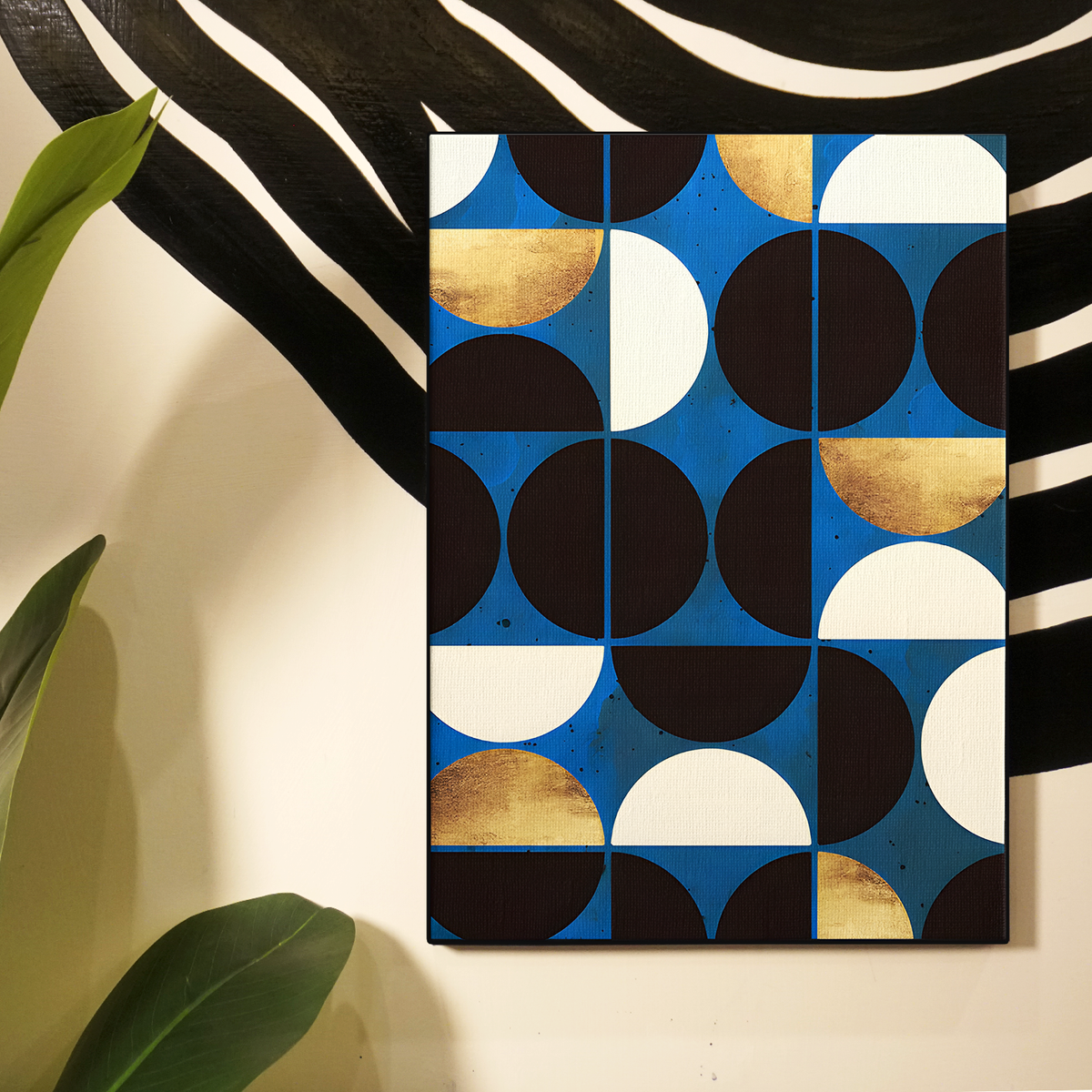 Geometric Abstract Circles Blue Poster