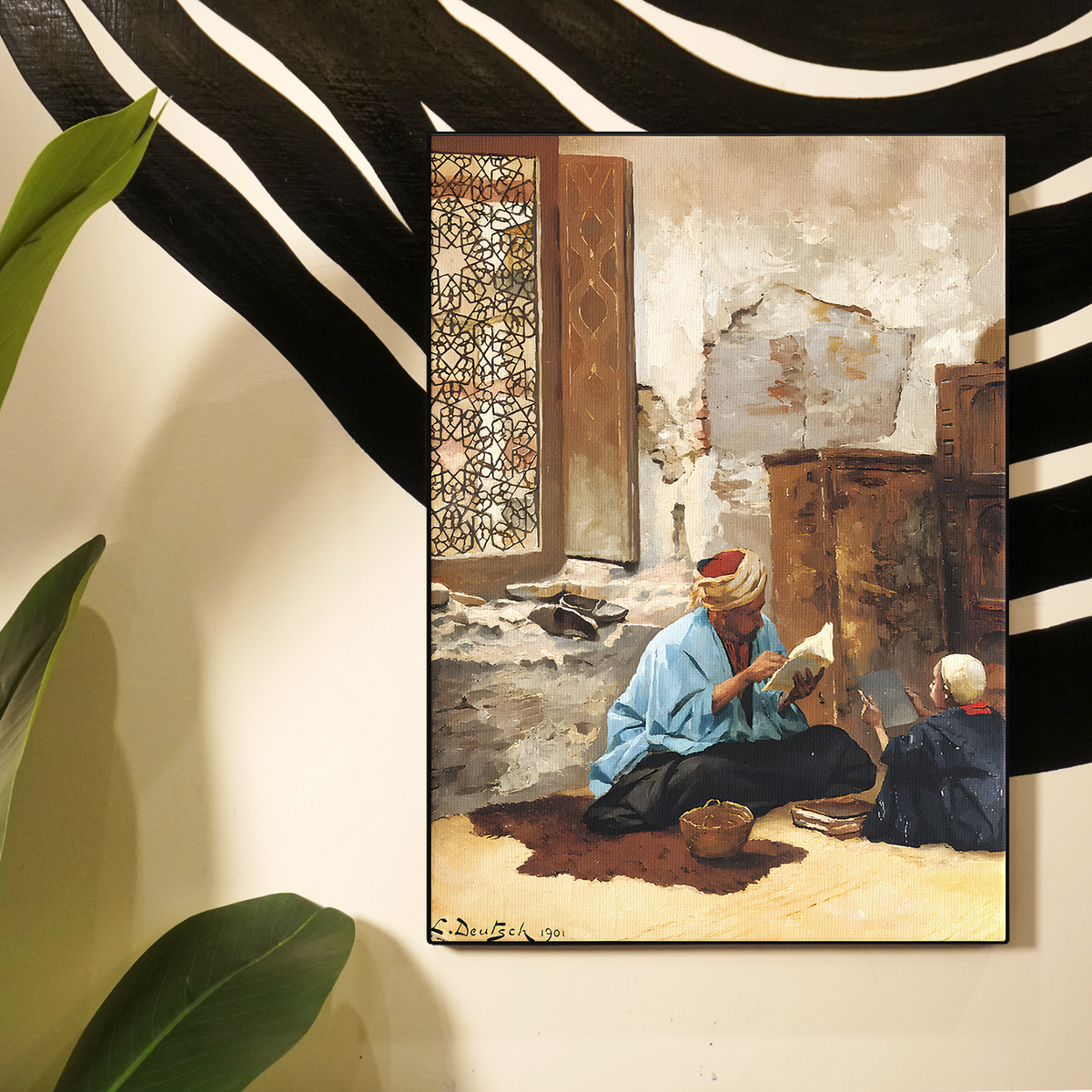 Vintage Person Praying Painting Poster