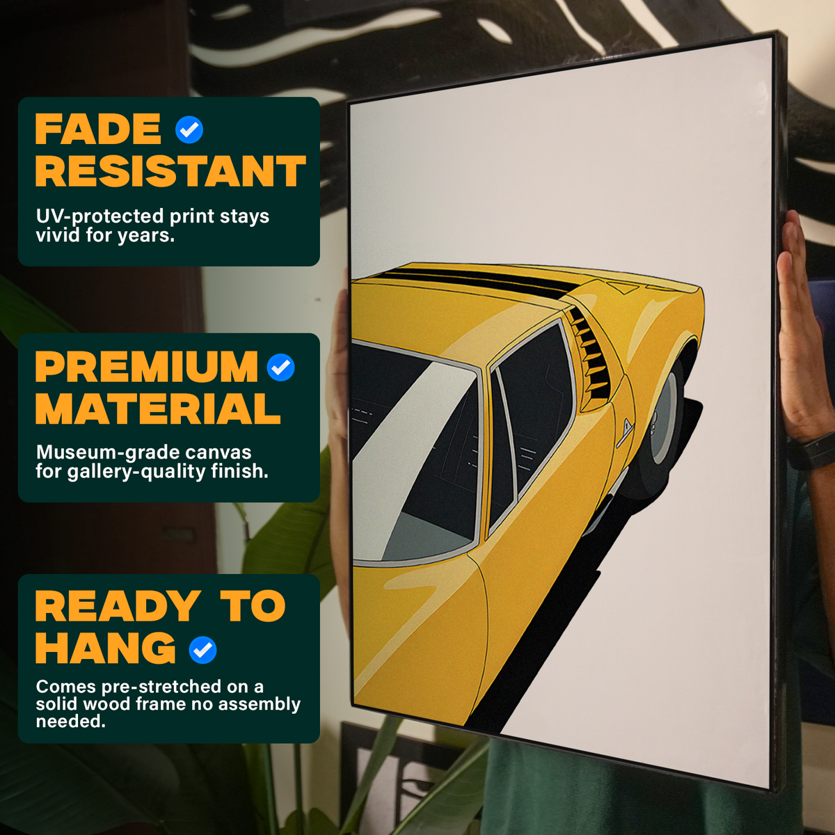 Yellow Classic Car Poster