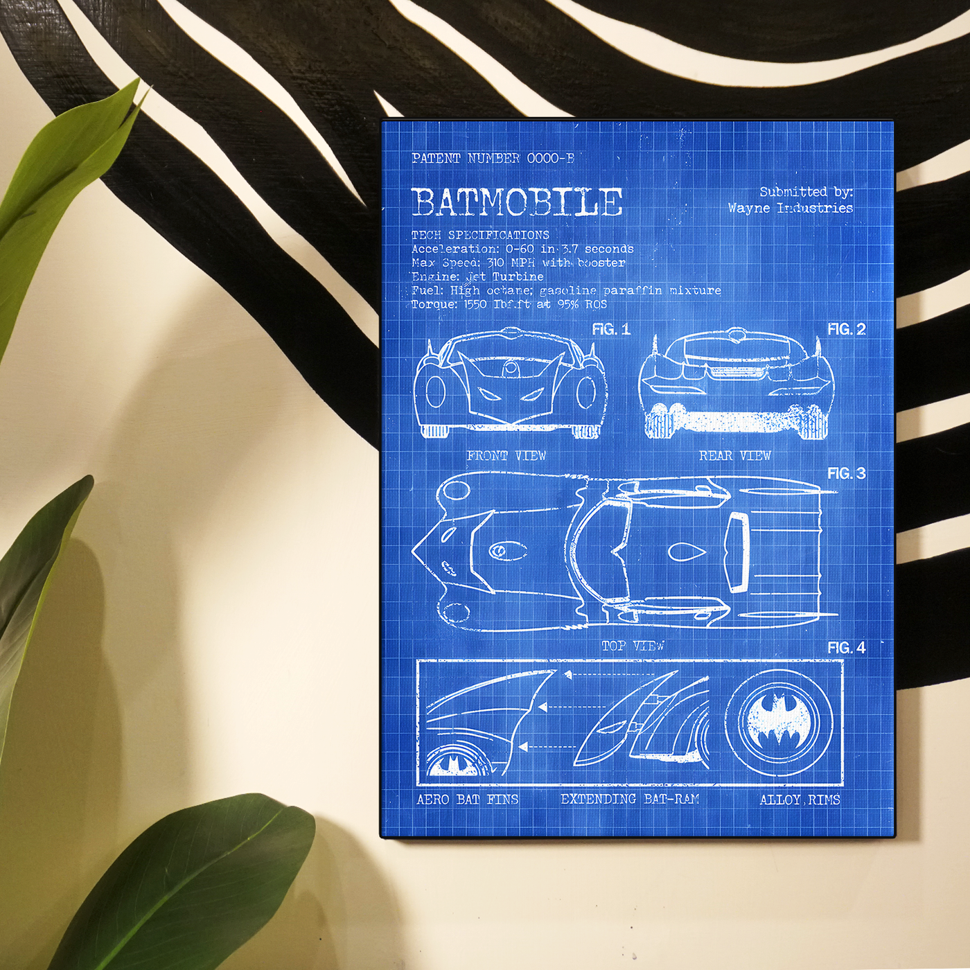 Batmobile Blueprint Poster