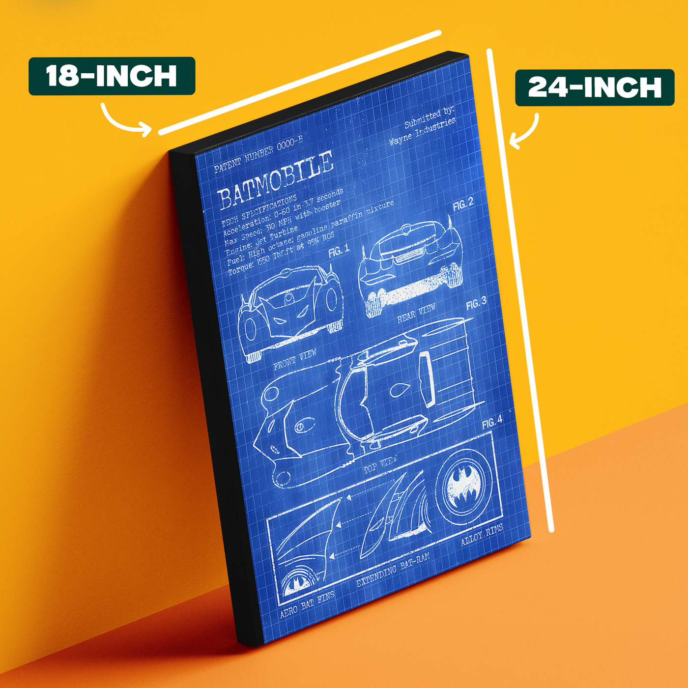 Batmobile Blueprint Poster