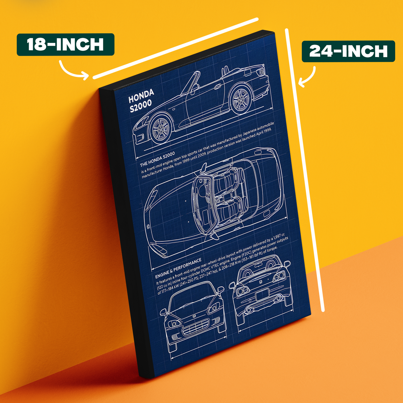 Honda Blueprint Sketch Poster
