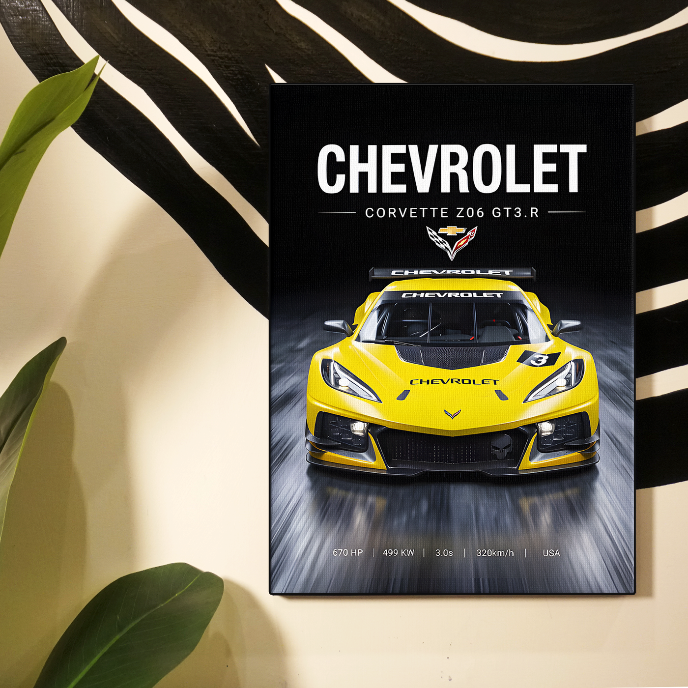 Chevrolet Corvette Yellow Poster