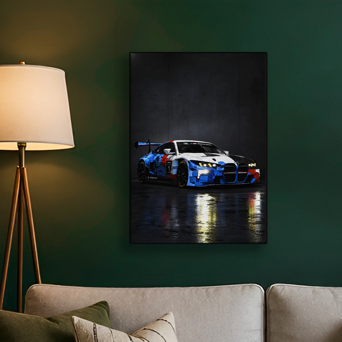 Dark Wet Street Car Poster