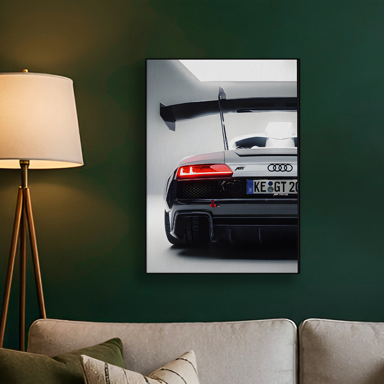 Audi White Car Poster