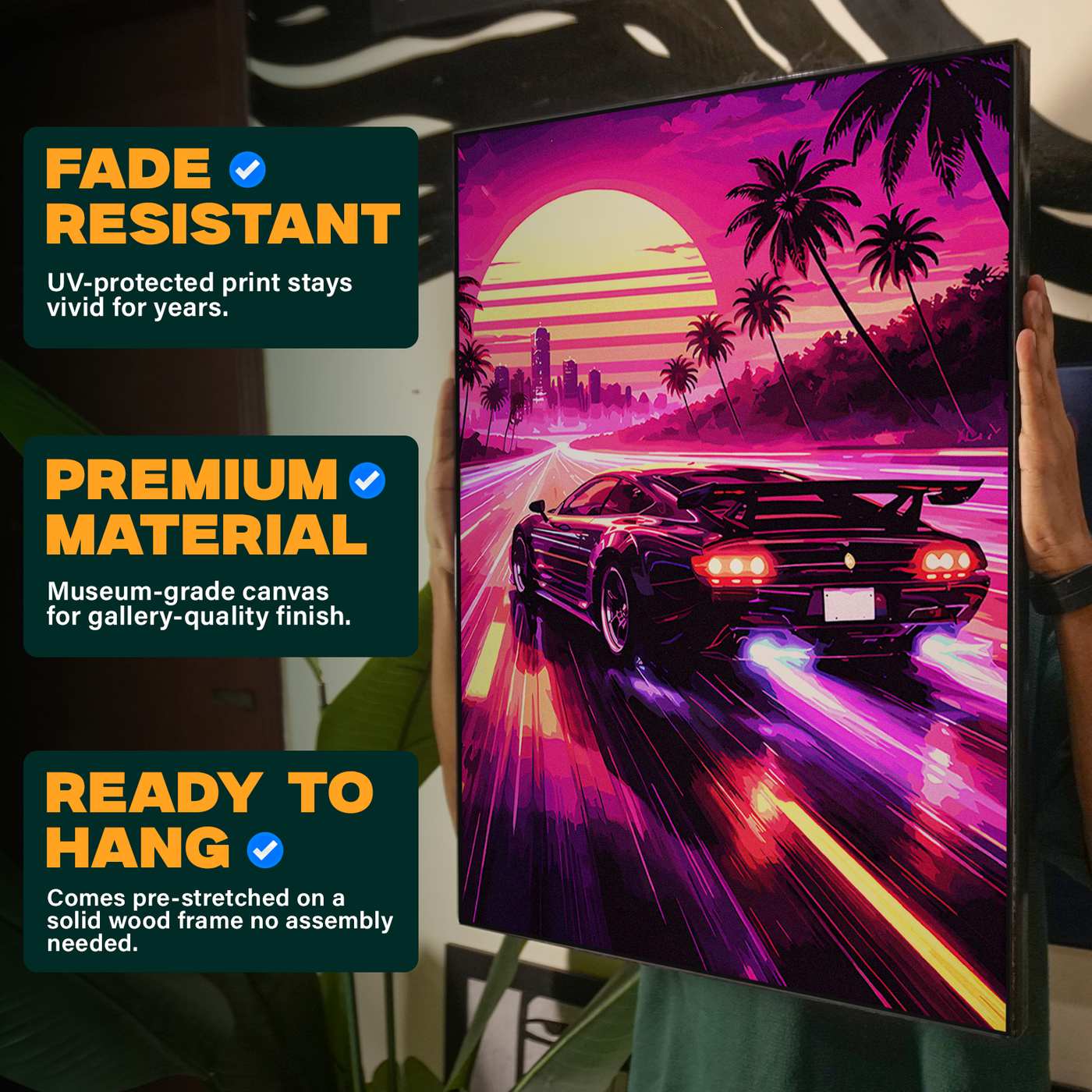 Retro Synthwave Car Poster