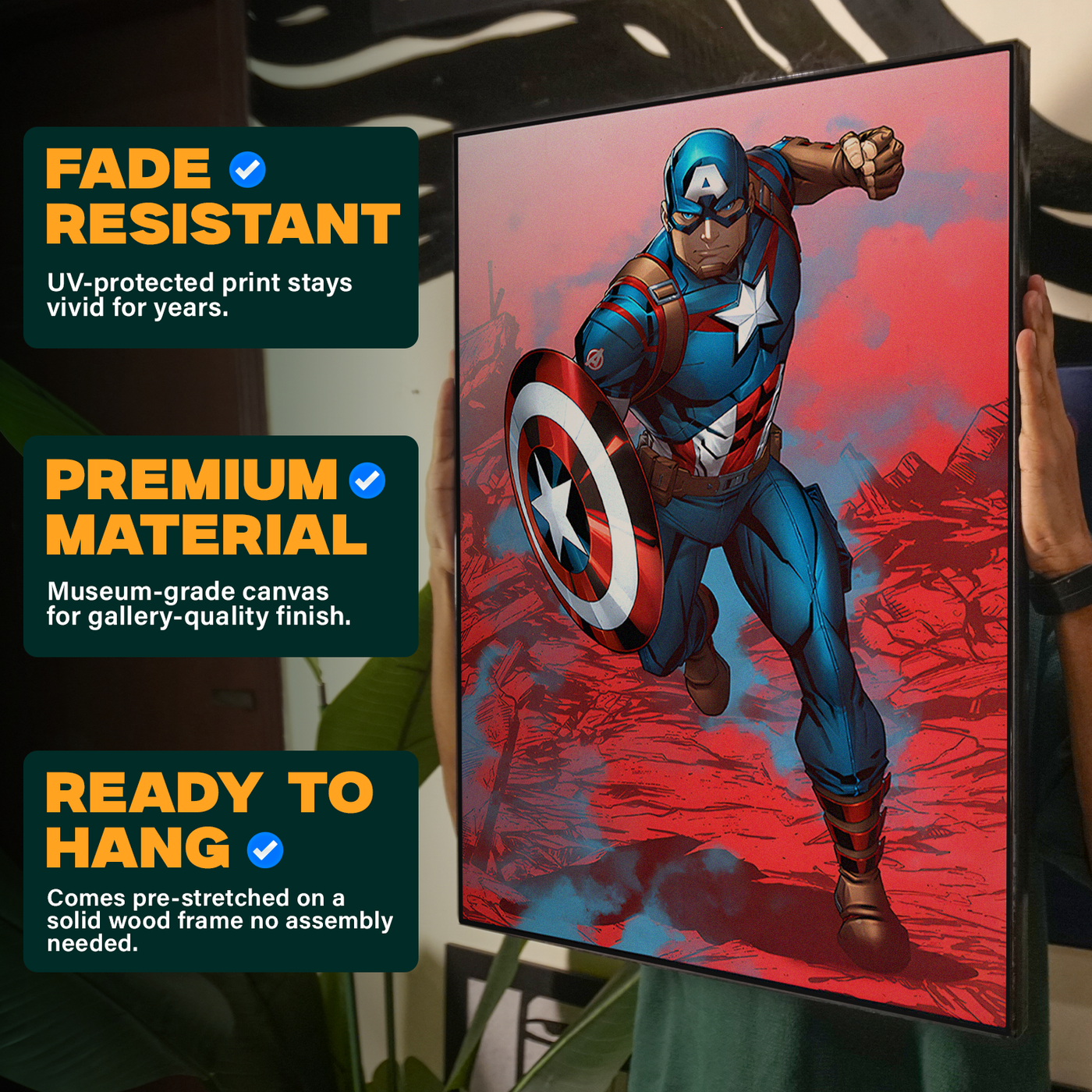 Captain America Colorful Comic Poster