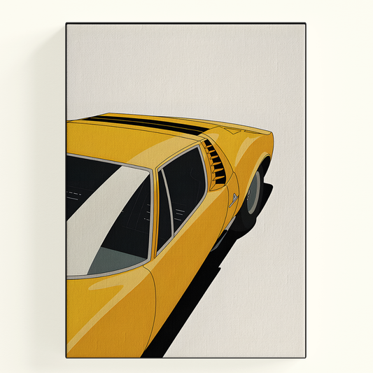 Yellow Classic Car Poster