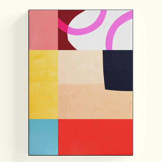 Geometric Color Block Pink Circles Poster