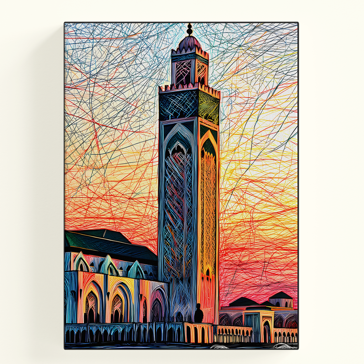 Minaret Sunset Colorful Poster