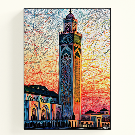Minaret Sunset Colorful Poster