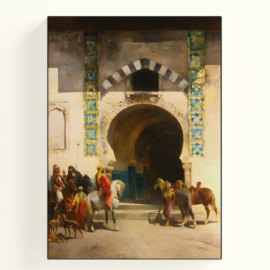 Vintage City Gate Painting Poster