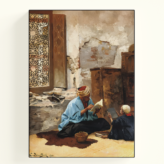 Vintage Person Praying Painting Poster