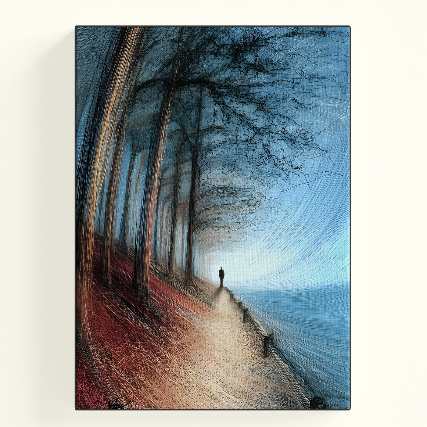 Blue Forest Path Poster