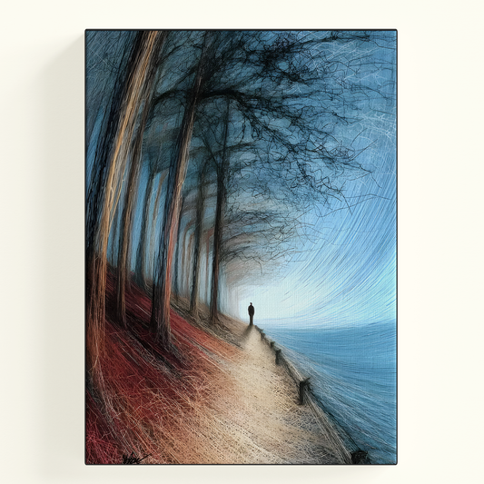 Blue Forest Path Poster