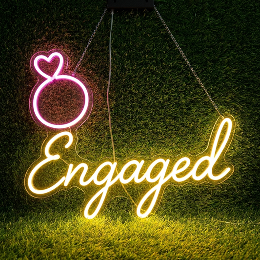 Engagement Ring Wedding Neon Sign