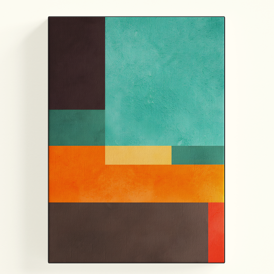 Geometric Abstract Dark Orange Square Poster