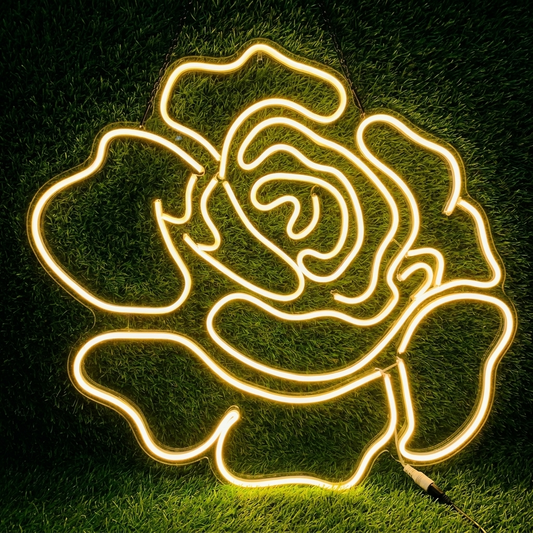 Rose Flower Neon Art