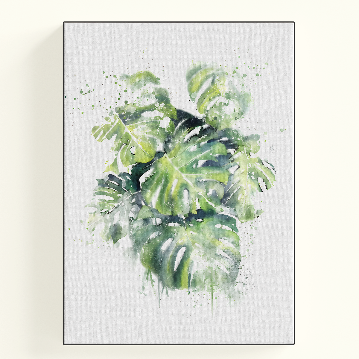 Watercolor Botanical Leaves Pattern Poster