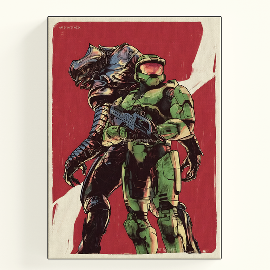 Halo Master Chief Retro Style Poster