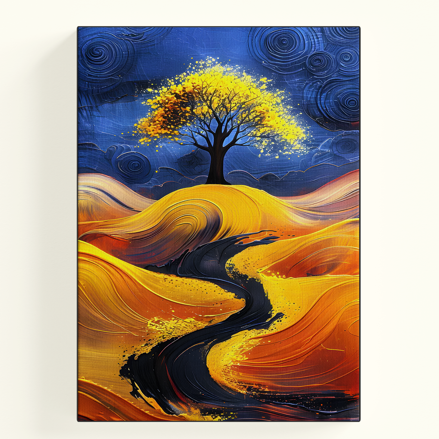 Golden Tree Desert Path Poster