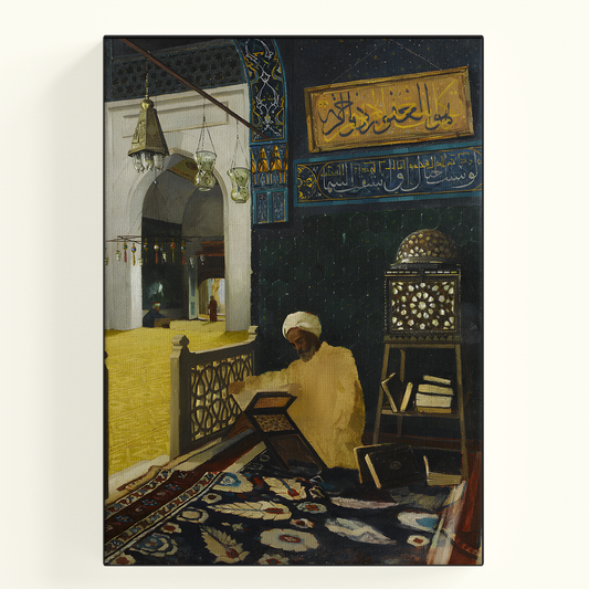 Person Praying Mosque Interior Poster