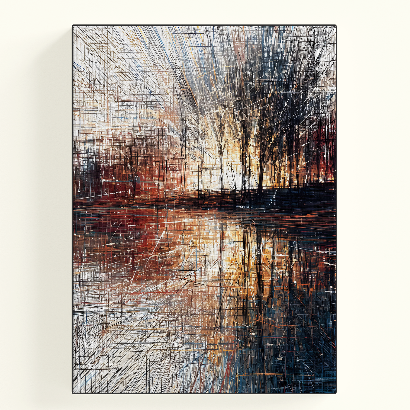 Lake Reflection Tree Poster