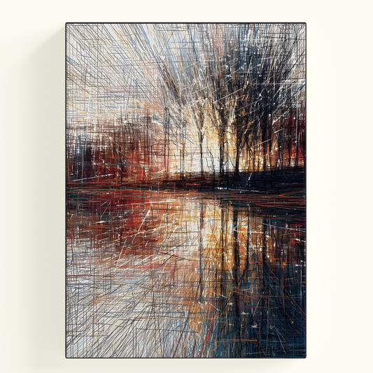 Lake Reflection Tree Poster