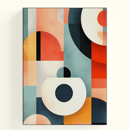 Geometric Abstract Blue Orange Loop Poster