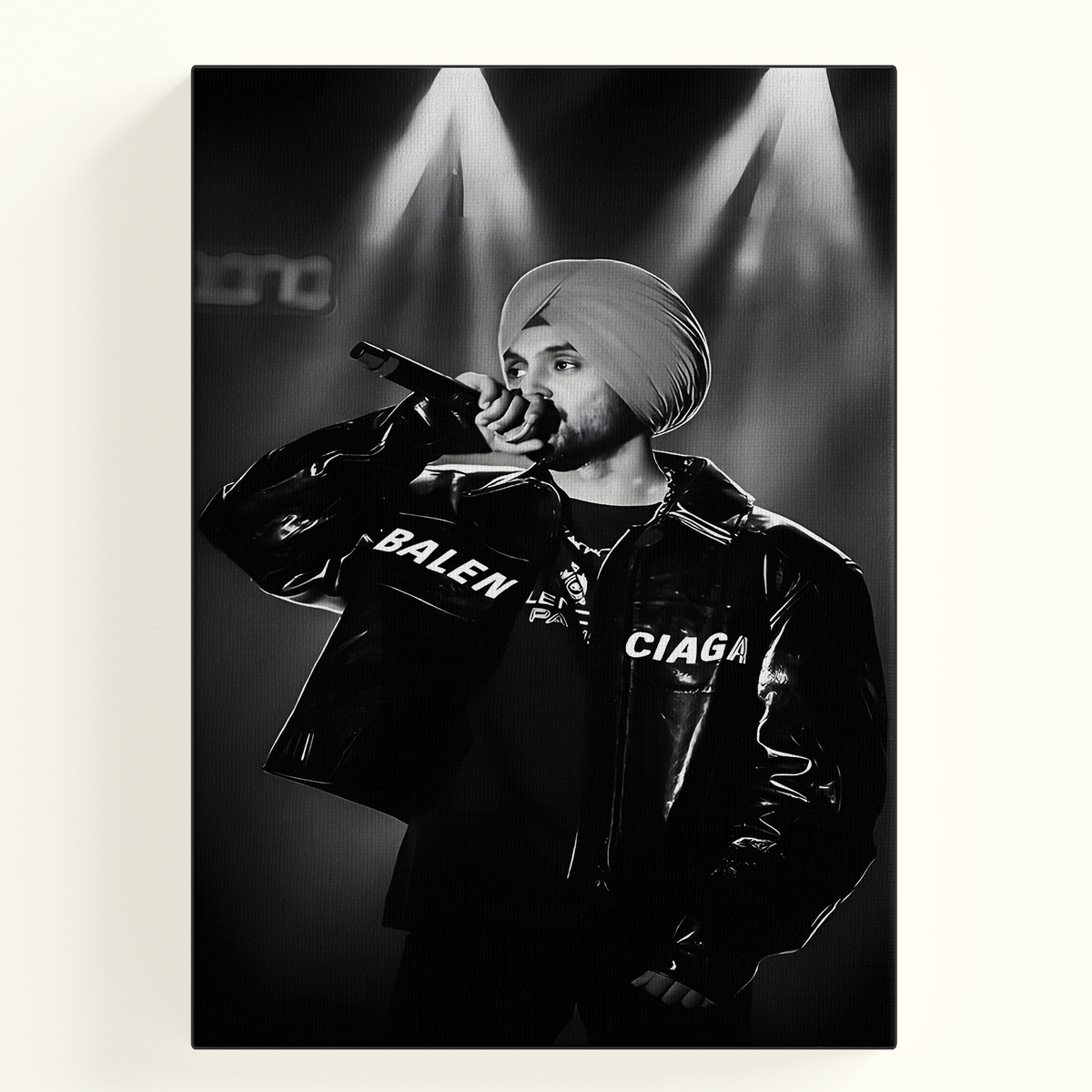 Black and White Diljit Dosanjh Poster
