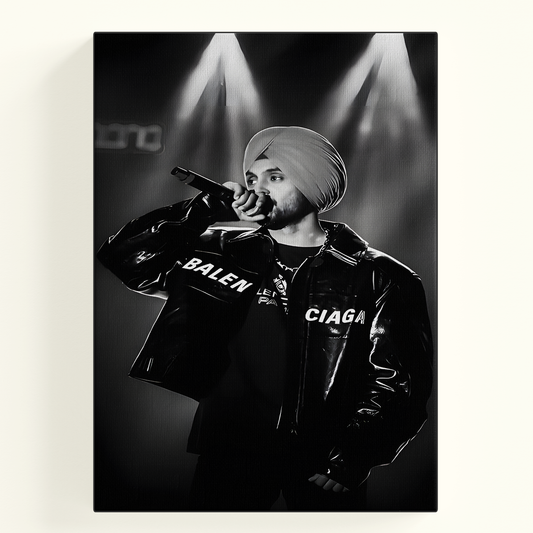 Black and White Diljit Dosanjh Poster