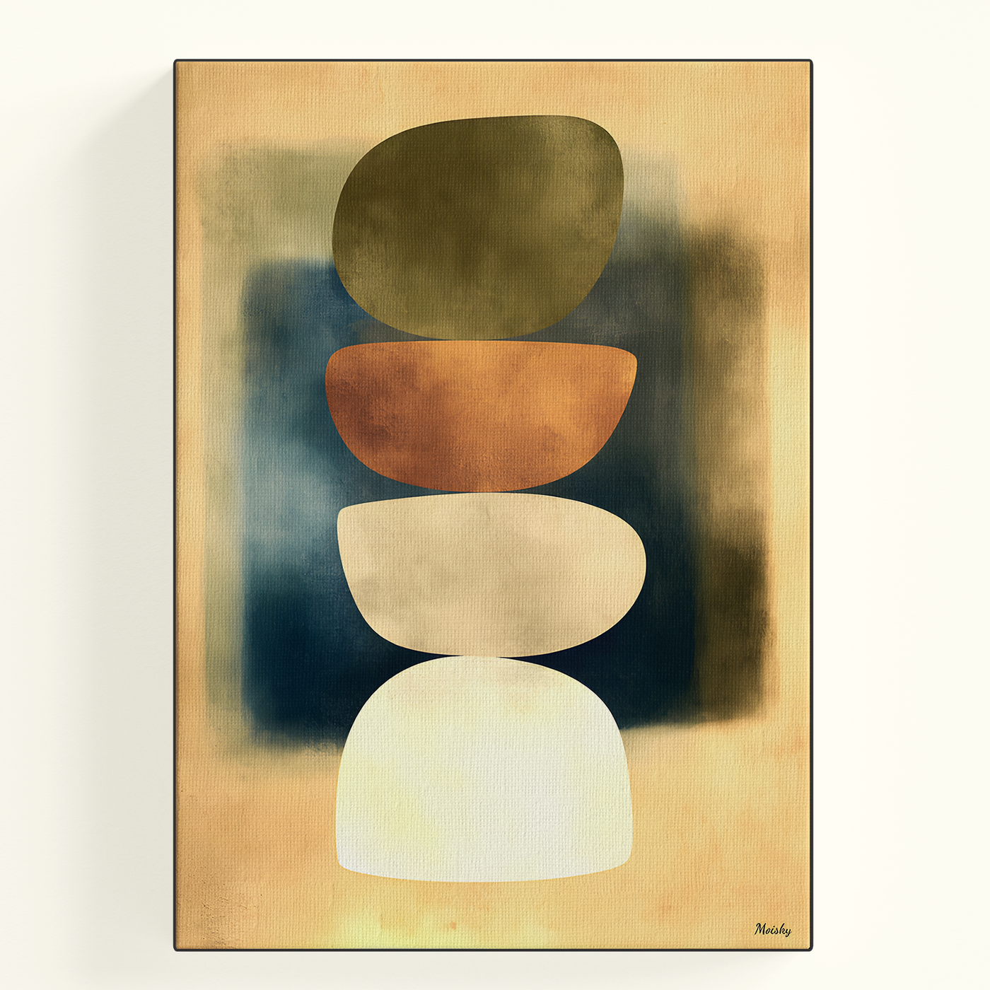 Abstract Balance Stones Green Poster