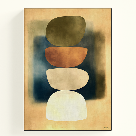 Abstract Balance Stones Green Poster