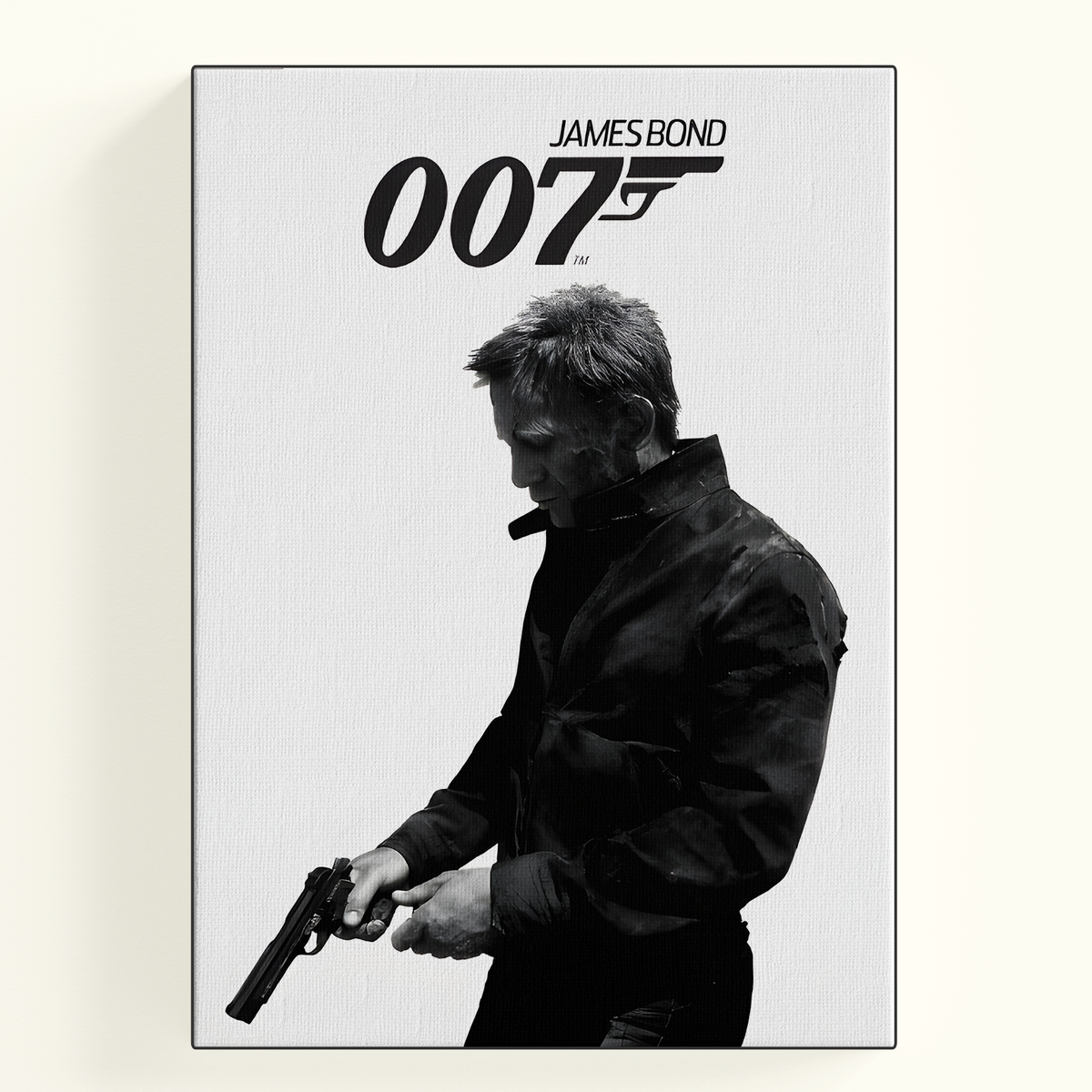007 Black and White Poster