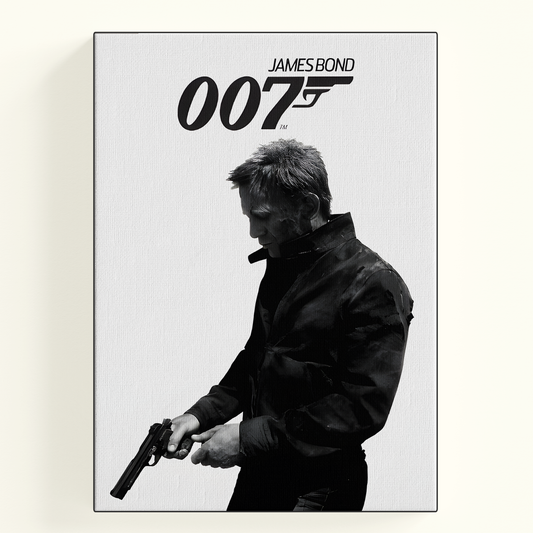 007 Black and White Poster