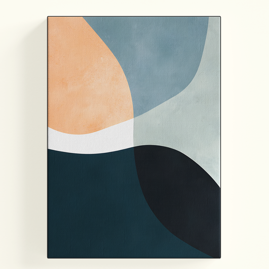 Geometric Abstract Shapes Gray Teal Poster