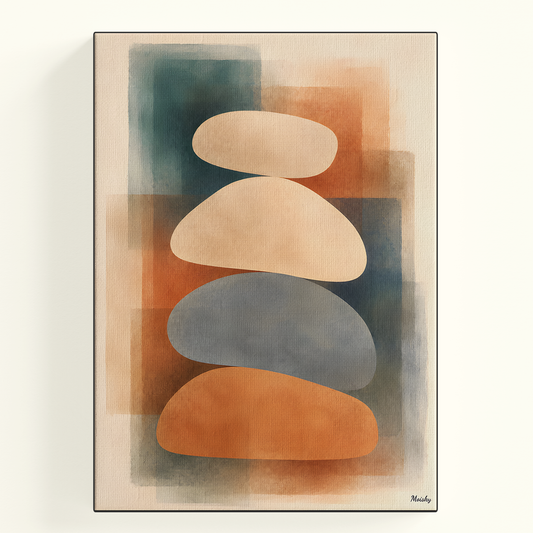 Abstract Balance Stones Teal Poster