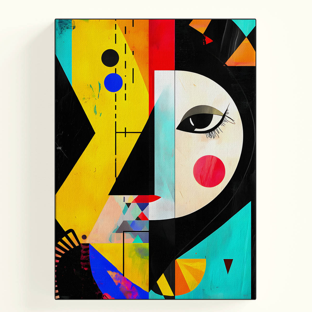 Cubist Face Colorful Geometric Poster