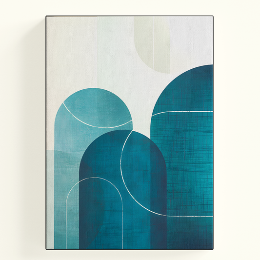 Geometric Abstract Arches Teal Poster