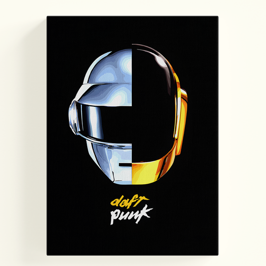 Daft Punk Helmet Black and White Poster