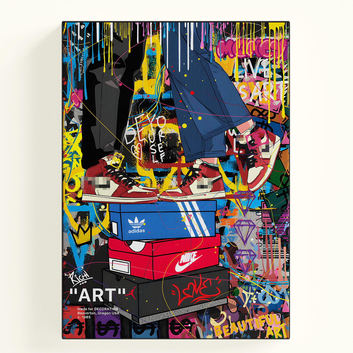 Colorful Sneaker Graffiti Collage Poster