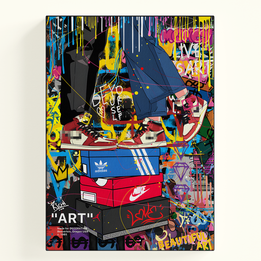 Colorful Sneaker Graffiti Collage Poster